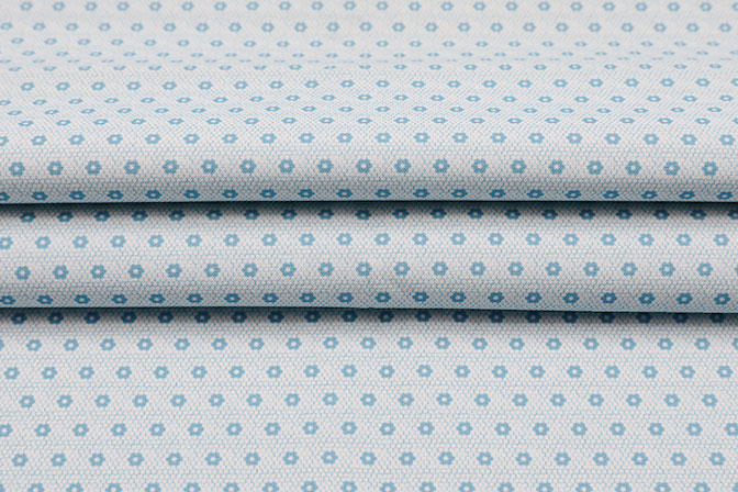 Blue Printed Warp Knitted Memory Cloth